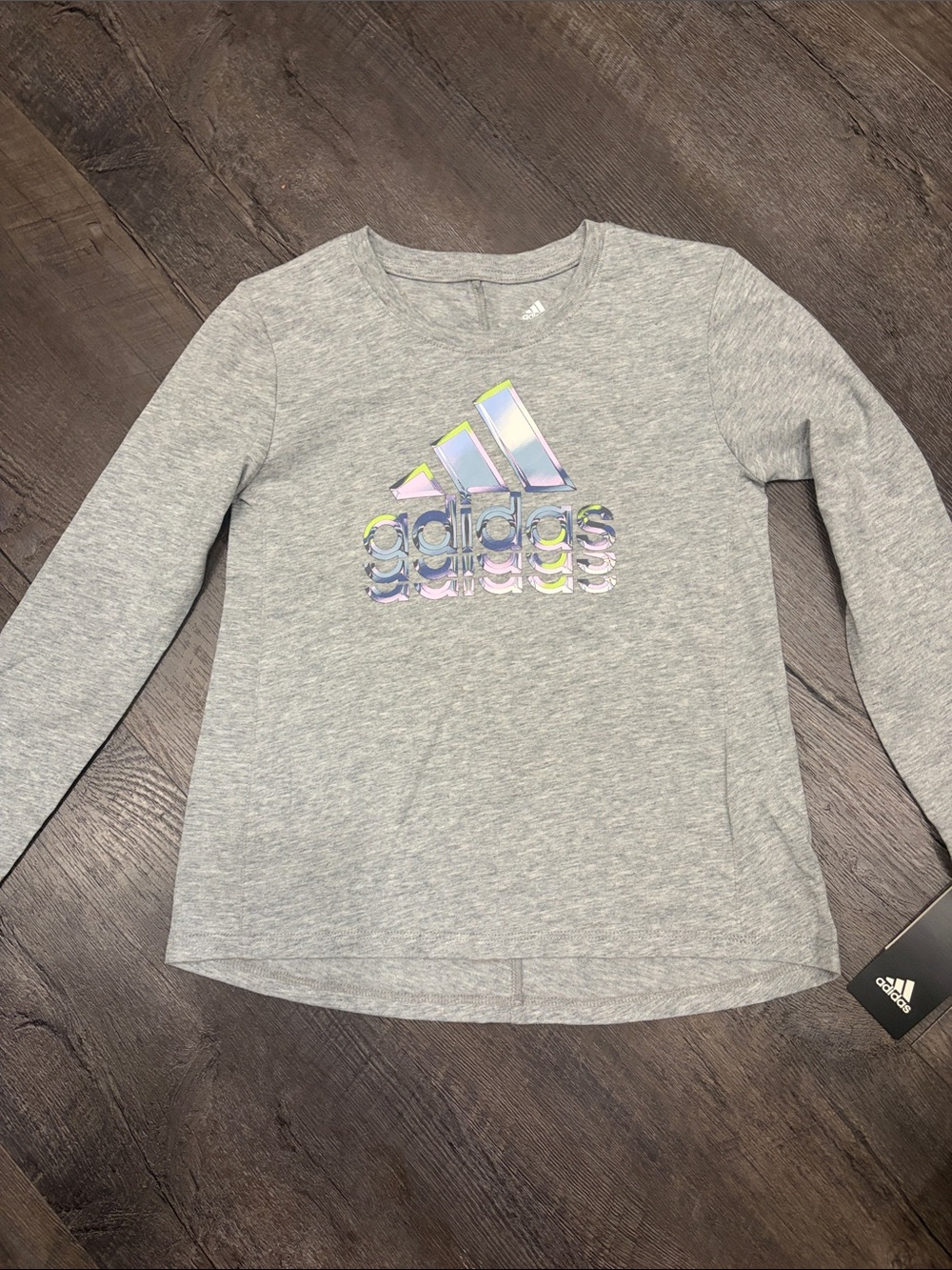 adidas Girls' Gray Long-Sleeve Tee